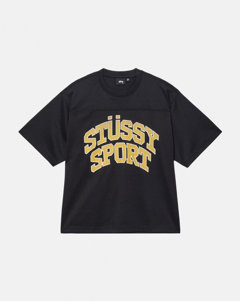 Stussy Esportivos Mesh Football Jersey - Unisex Sweaters Knits Pretas | MPTFT76997