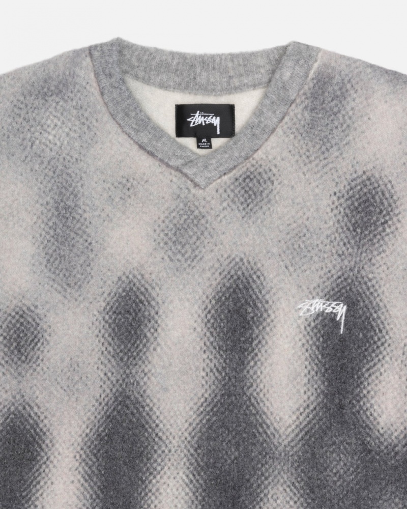 Stussy Gradient Dot Brushed Moletom - Unisex Sweaters Cinzentas | DPTKV88500