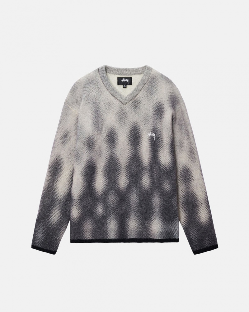 Stussy Gradient Dot Brushed Moletom - Unisex Sweaters Cinzentas | DPTKV88500