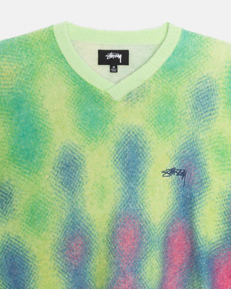 Stussy Gradient Dot Brushed Moletom - Unisex Sweaters Multicoloridas | QPTWA81996