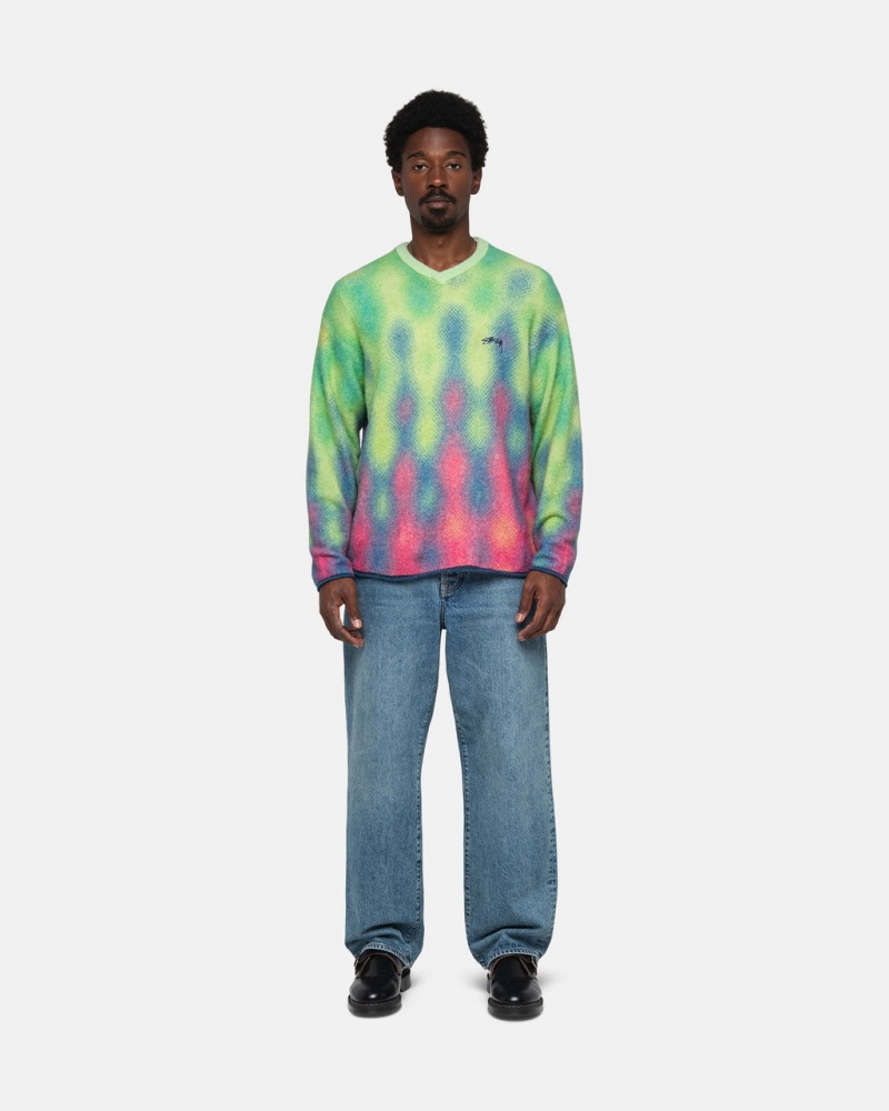 Stussy Gradient Dot Brushed Moletom - Unisex Sweaters Multicoloridas | QPTWA81996