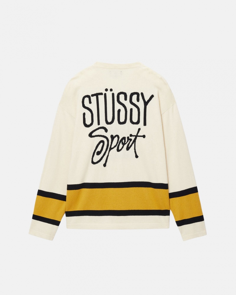 Stussy Hockey Moletom - Unisex Sweaters Bege | PTNEJ70202