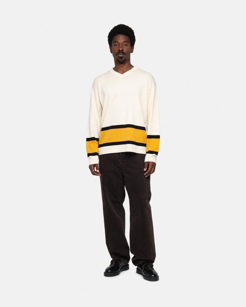 Stussy Hockey Moletom - Unisex Sweaters Bege | PTNEJ70202