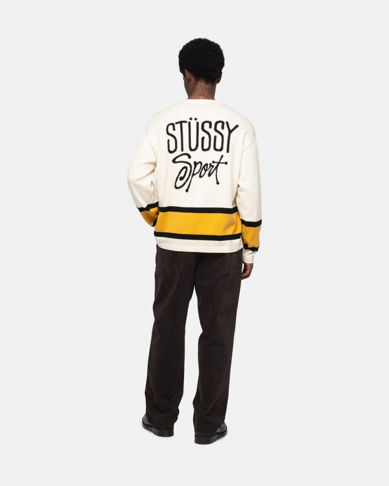 Stussy Hockey Moletom - Unisex Sweaters Bege | PTNEJ70202