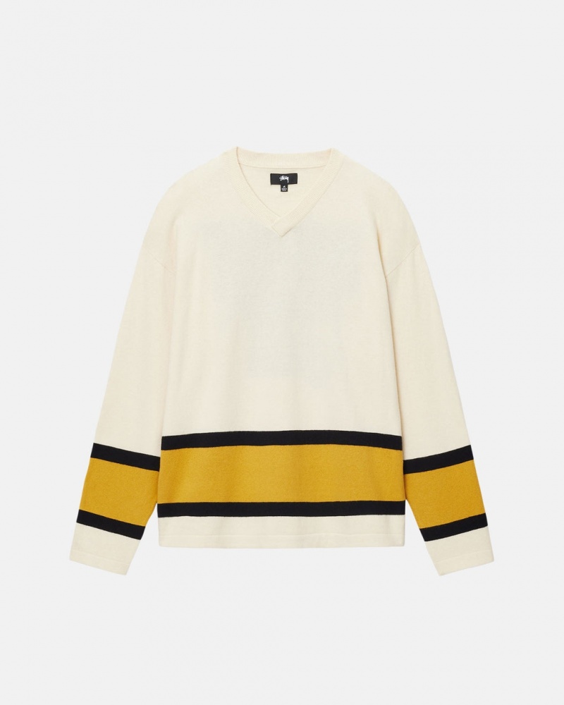 Stussy Hockey Moletom - Unisex Sweaters Bege | PTNEJ70202