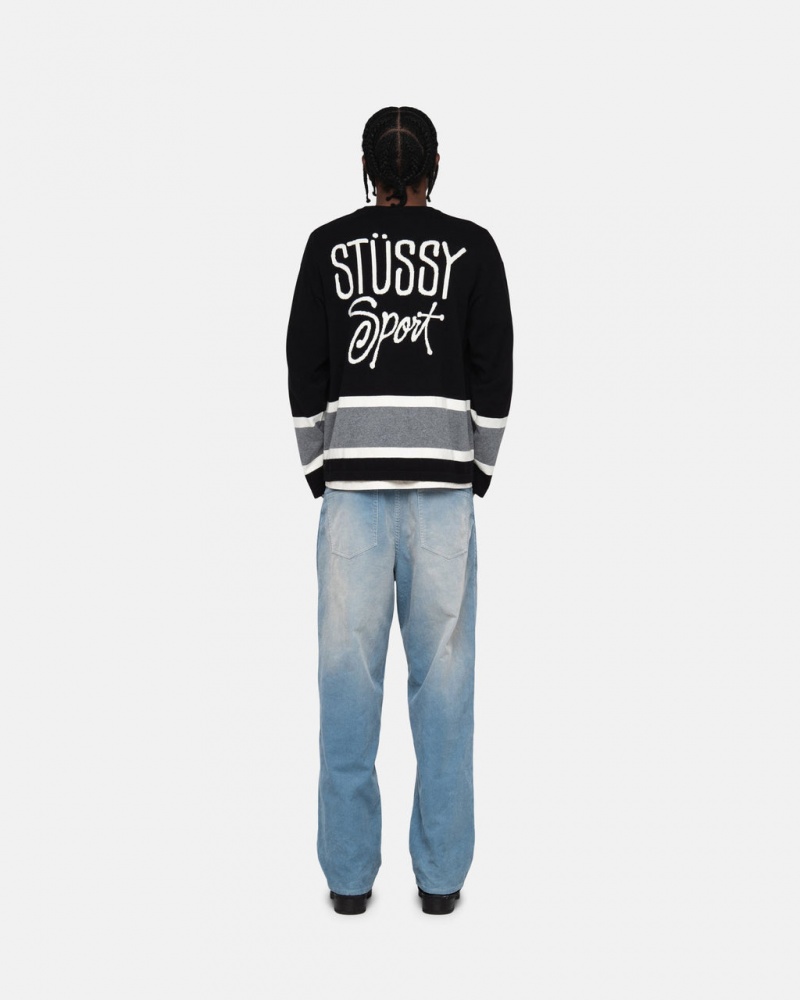 Stussy Hockey Moletom - Unisex Sweaters Knits Pretas | FPTHY25012