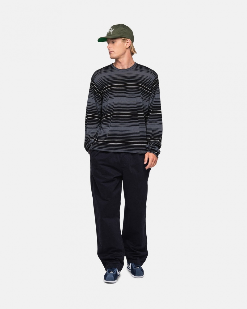 Stussy Horizontal Stripe Moletom - Unisex Sweaters Cinzentas | QPTUV63237