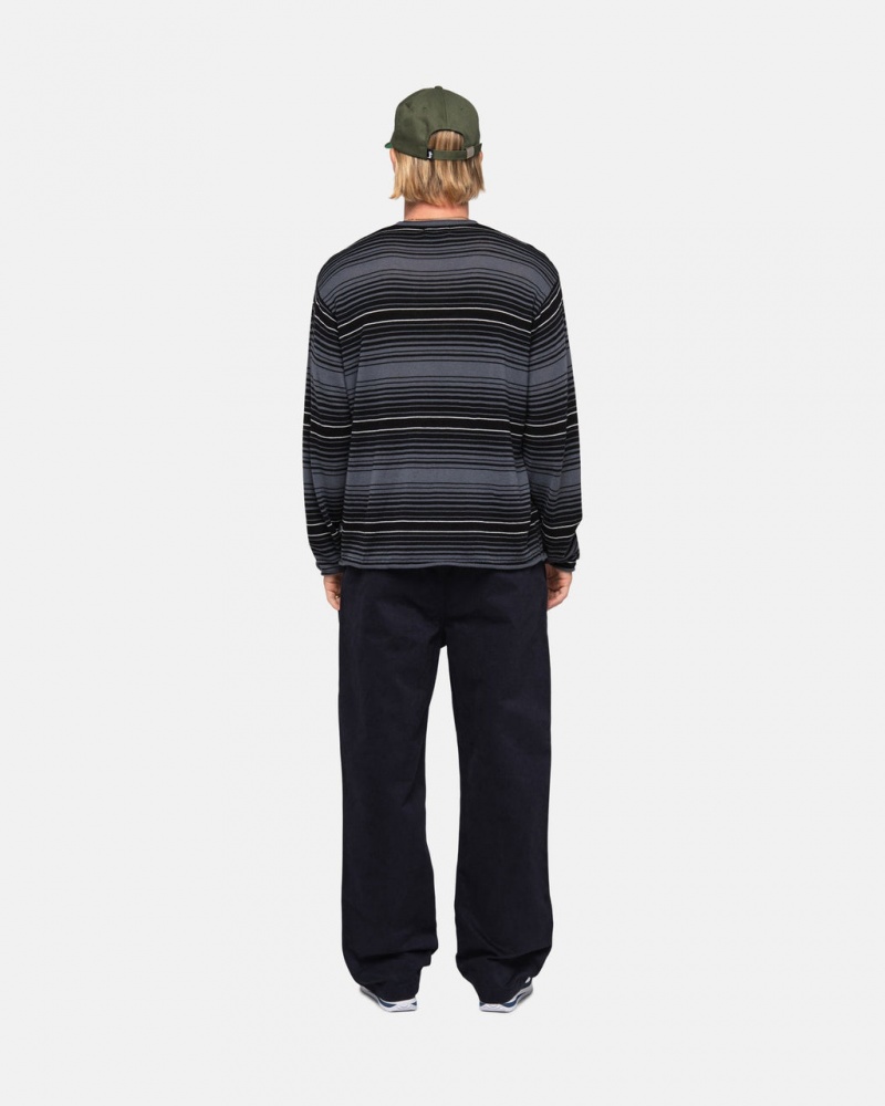 Stussy Horizontal Stripe Moletom - Unisex Sweaters Cinzentas | QPTUV63237