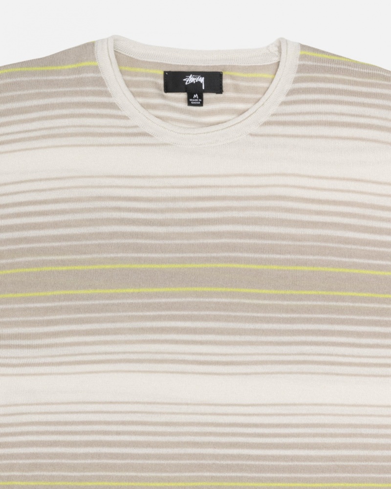 Stussy Horizontal Stripe Moletom - Unisex Sweaters Bege | FPTHY93629