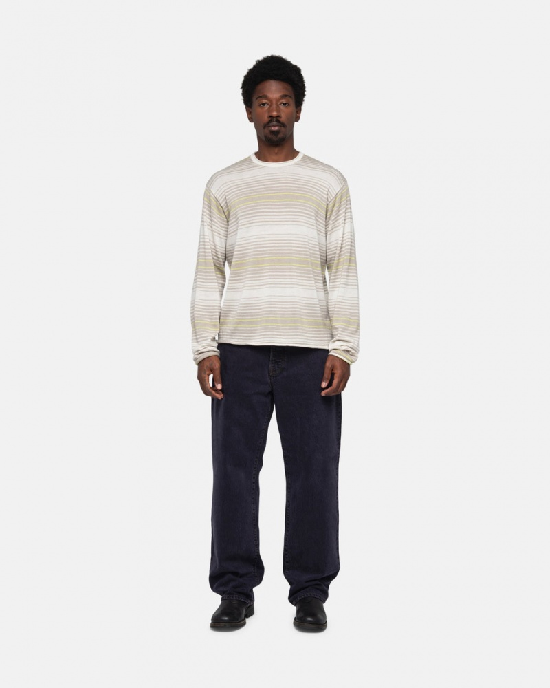 Stussy Horizontal Stripe Moletom - Unisex Sweaters Bege | FPTHY93629