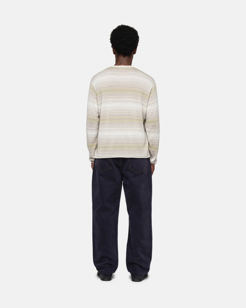 Stussy Horizontal Stripe Moletom - Unisex Sweaters Bege | FPTHY93629