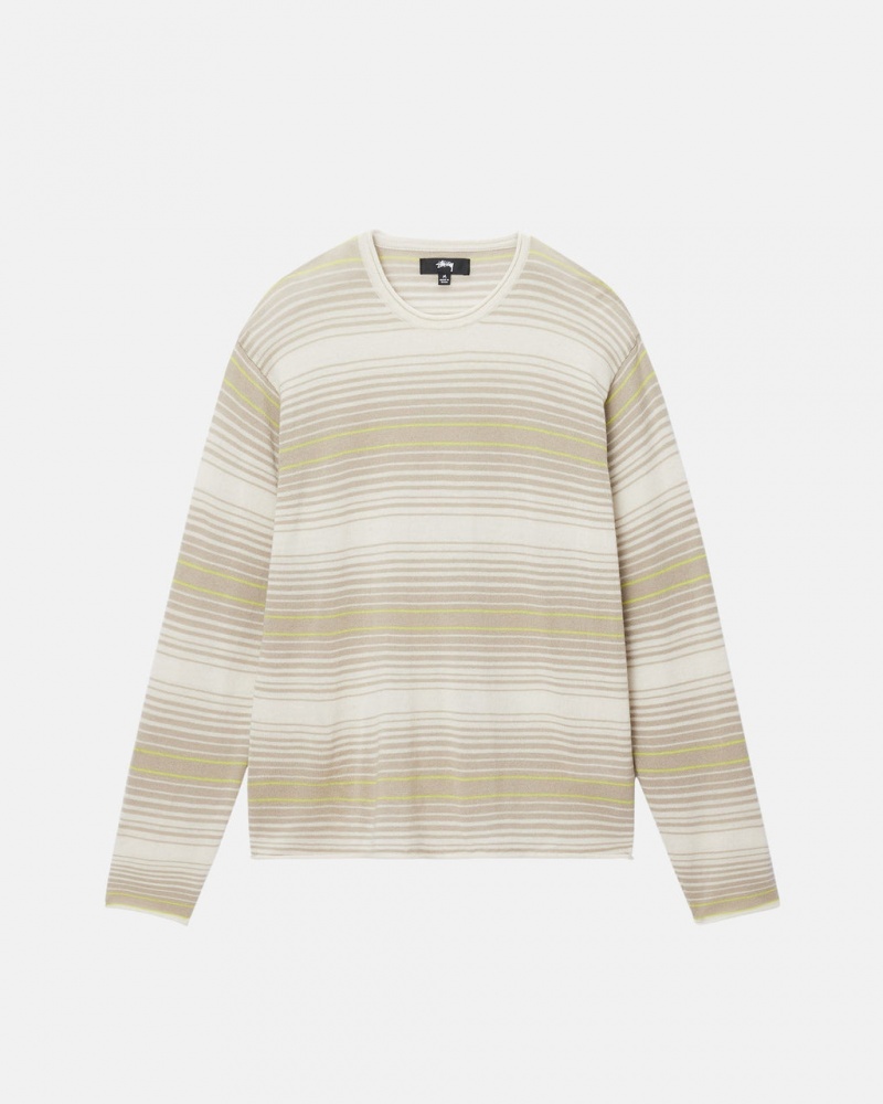 Stussy Horizontal Stripe Moletom - Unisex Sweaters Bege | FPTHY93629