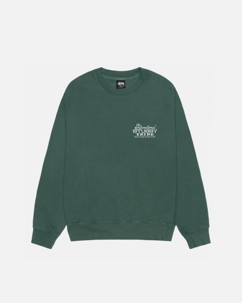 Stussy IST Crew Pigment Dyed - Unisex Hoodies Verdes | PTNEJ22227