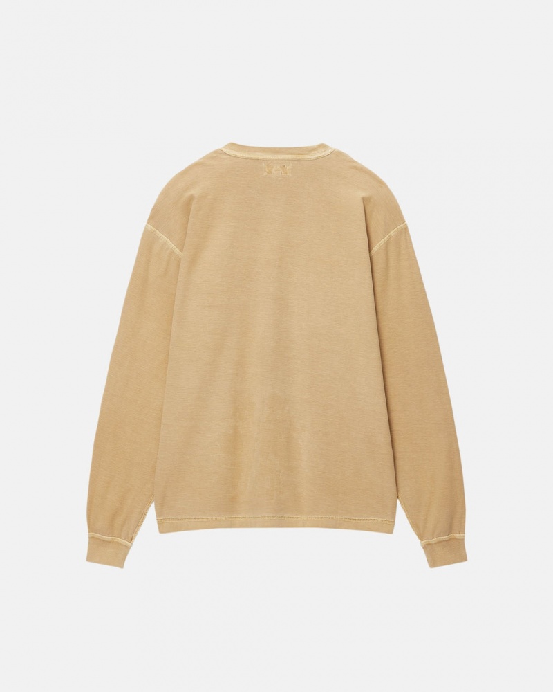 Stussy Lazy LS Tee - Unisex Longsleeve Douradas | GPTEC60060