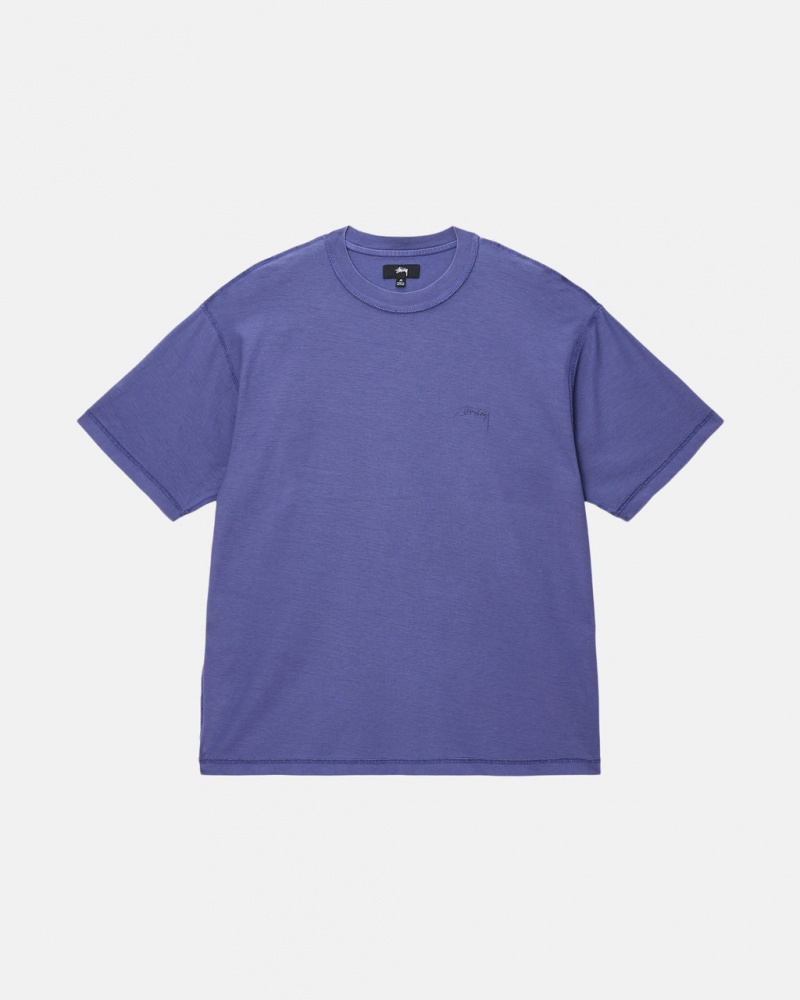 Stussy Lazy Tee - Unisex Longsleeve Azuis Escuro | BPTSO11098