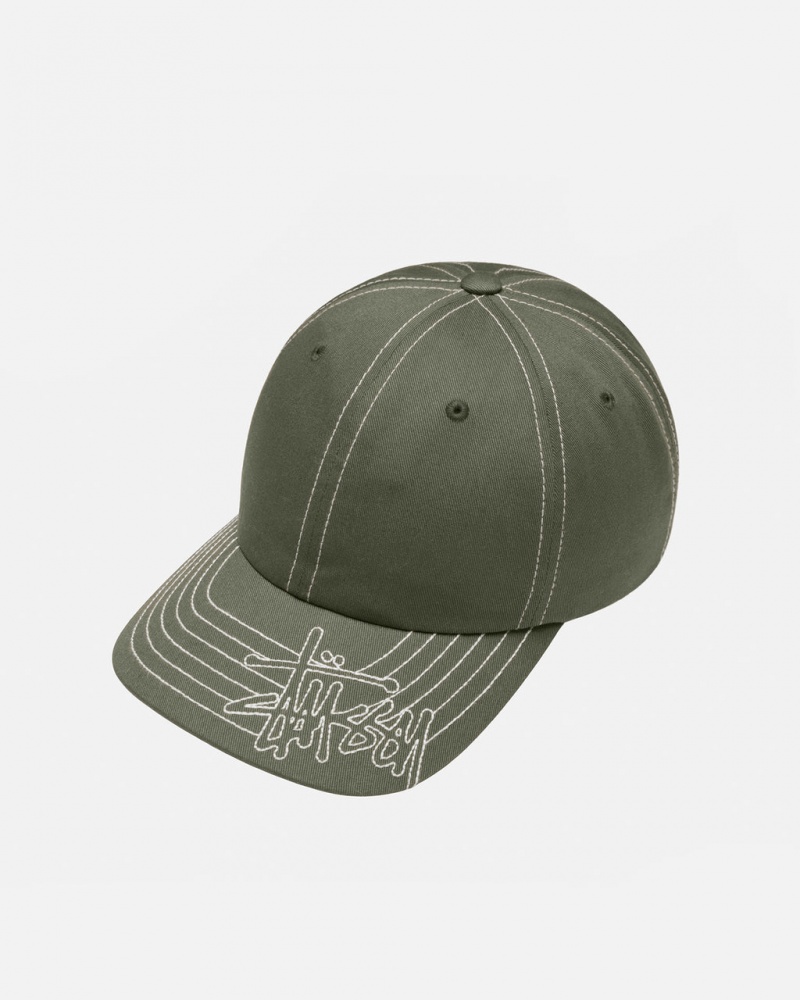 Stussy Low Pro Basic Stitch Strapback - Unisex Verde Oliva | YPTGT77567