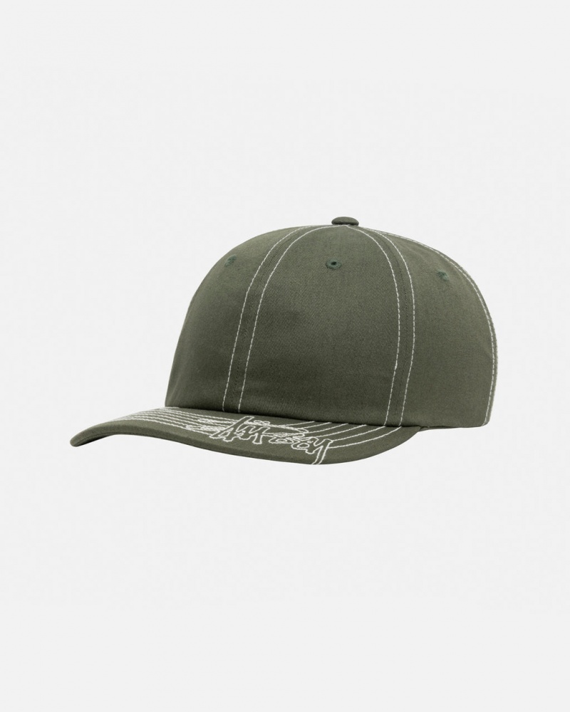 Stussy Low Pro Basic Stitch Strapback - Unisex Verde Oliva | YPTGT77567