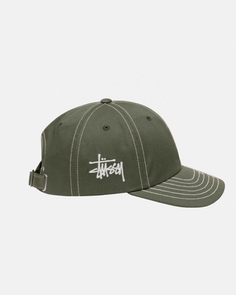 Stussy Low Pro Basic Stitch Strapback - Unisex Verde Oliva | YPTGT77567