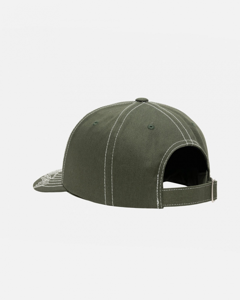 Stussy Low Pro Basic Stitch Strapback - Unisex Verde Oliva | YPTGT77567