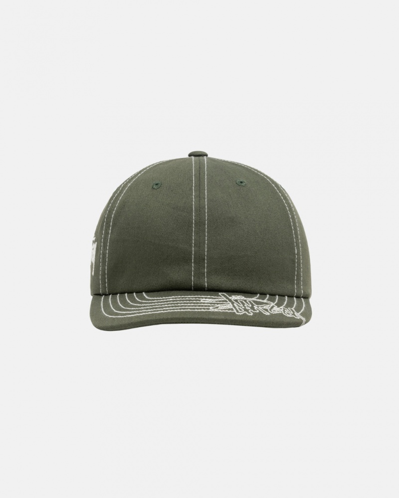 Stussy Low Pro Basic Stitch Strapback - Unisex Verde Oliva | YPTGT77567