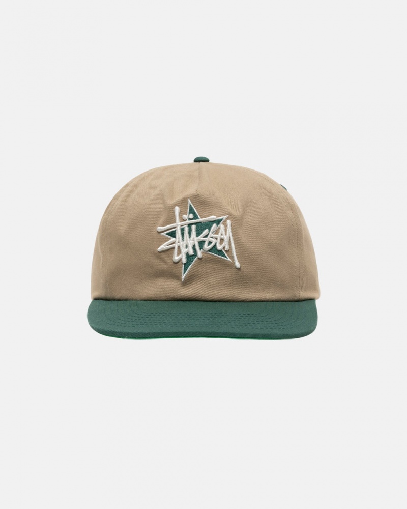 Stussy Medio-Depth Basic Star Strapback - Unisex Caqui | XPTGW11902