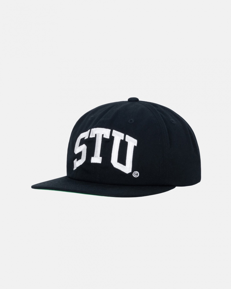 Stussy Medio-Depth Stu Arch Strapback - Unisex Pretas | PTJBT58511