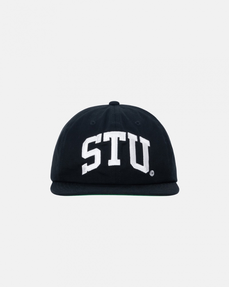 Stussy Medio-Depth Stu Arch Strapback - Unisex Pretas | PTJBT58511