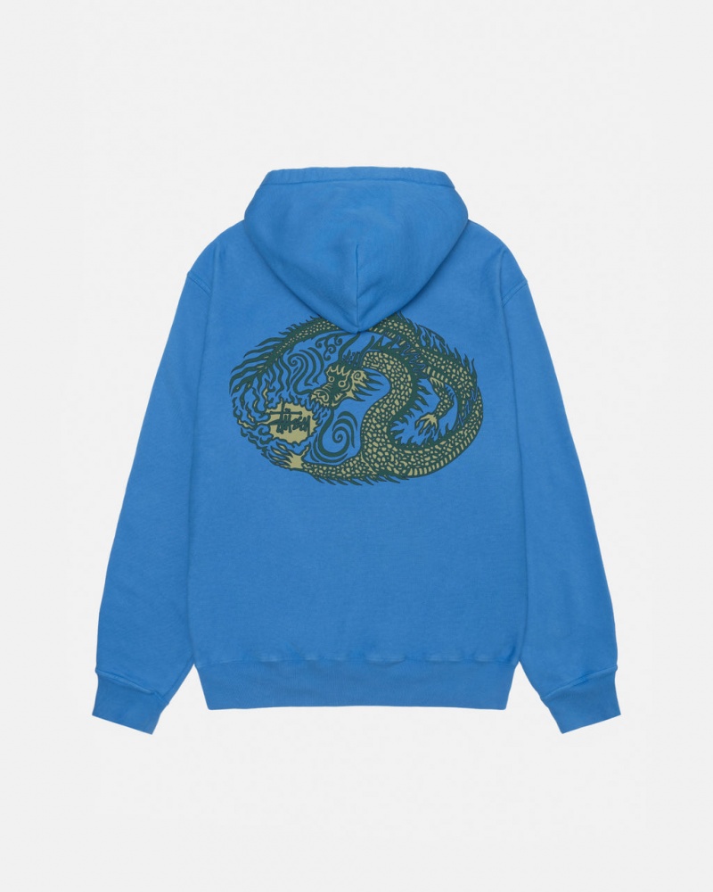 Stussy Mosaic Dragon Hoodie Pigment Dyed - Unisex Hoodies Azuis | PPTER82590