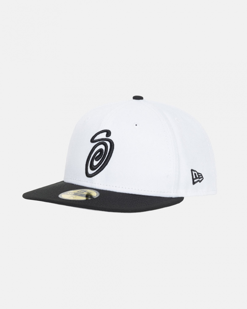 Stussy New Era 59Fifty Curly S - Unisex Branco Pretas | BPTSD60237