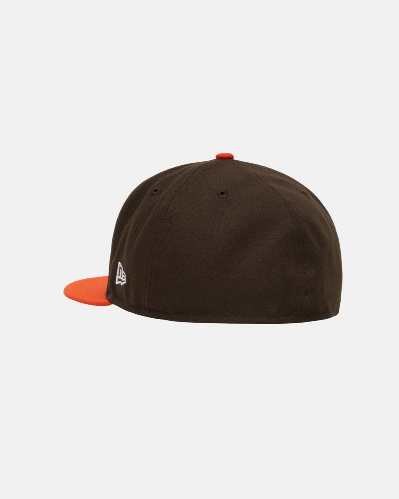 Stussy New Era 59Fifty Curly S - Unisex Marrom Laranja | YPTVQ87423