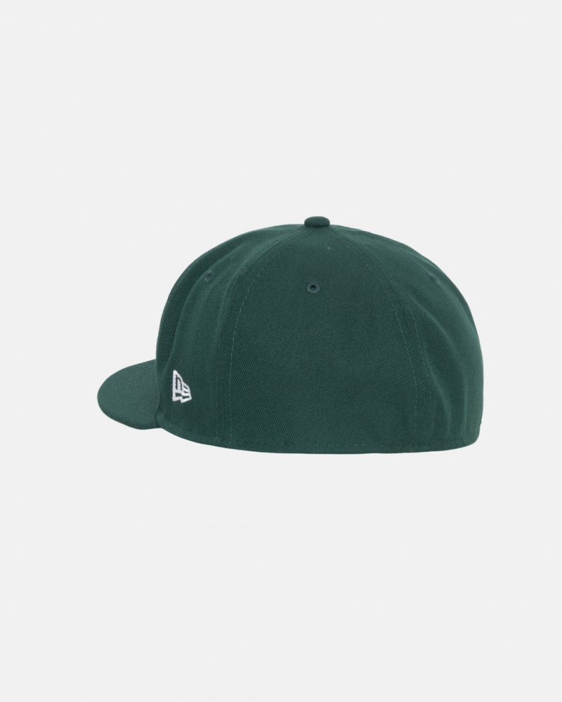 Stussy New Era 59Fifty Curly S - Unisex Verdes | DPTKV76798