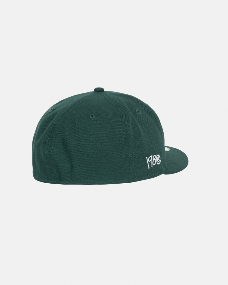 Stussy New Era 59Fifty Curly S - Unisex Verdes | DPTKV76798