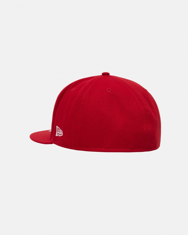 Stussy New Era 59Fifty Curly S - Unisex Vermelhas | XPTGW49659