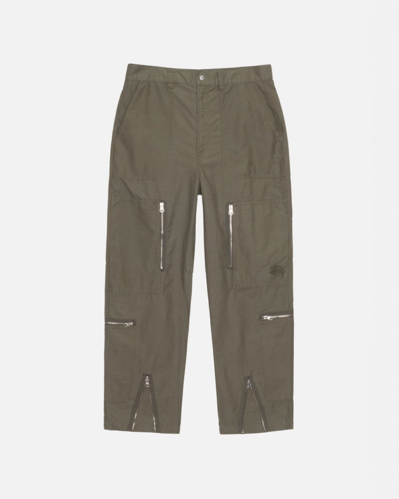 Stussy Nyco Flight Pant - Unisex Jeans Pants Verde Oliva | BPTSO90506