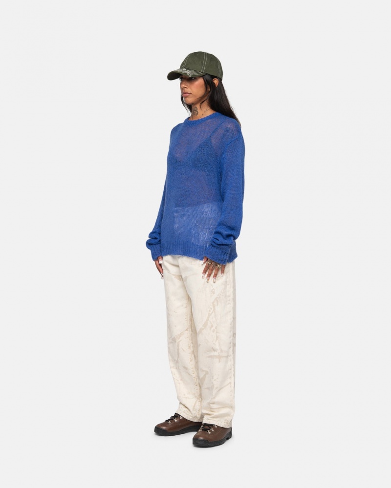 Stussy S Loose Knit Moletom - Unisex Sweaters Azuis | PTIIZ86341