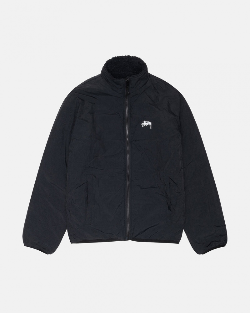 Stussy Sherpa Reversible Jacket - Unisex Jackets Pretas | DPTVO87590