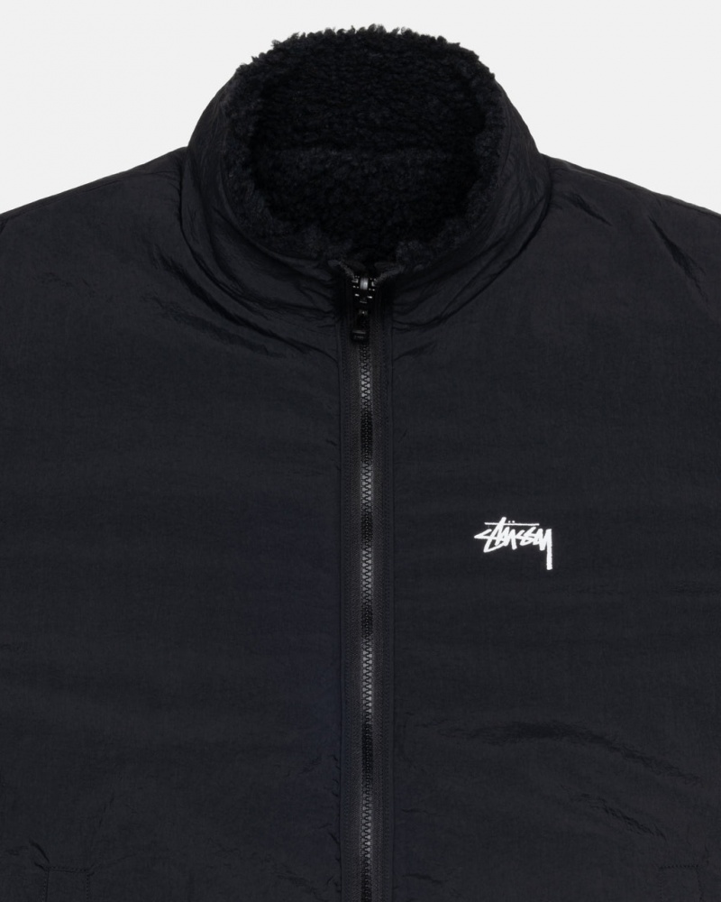 Stussy Sherpa Reversible Jacket - Unisex Jackets Pretas | DPTVO87590