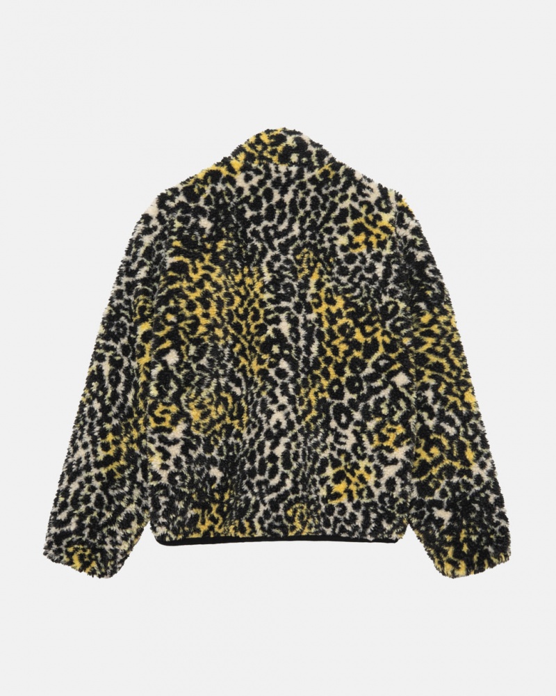 Stussy Sherpa Reversible Jacket - Unisex Jackets Amarelas Leopardo | PPTQX36752