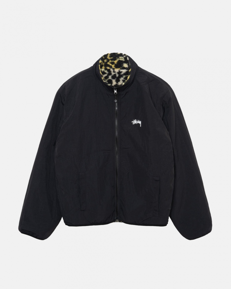 Stussy Sherpa Reversible Jacket - Unisex Jackets Amarelas Leopardo | PPTQX36752