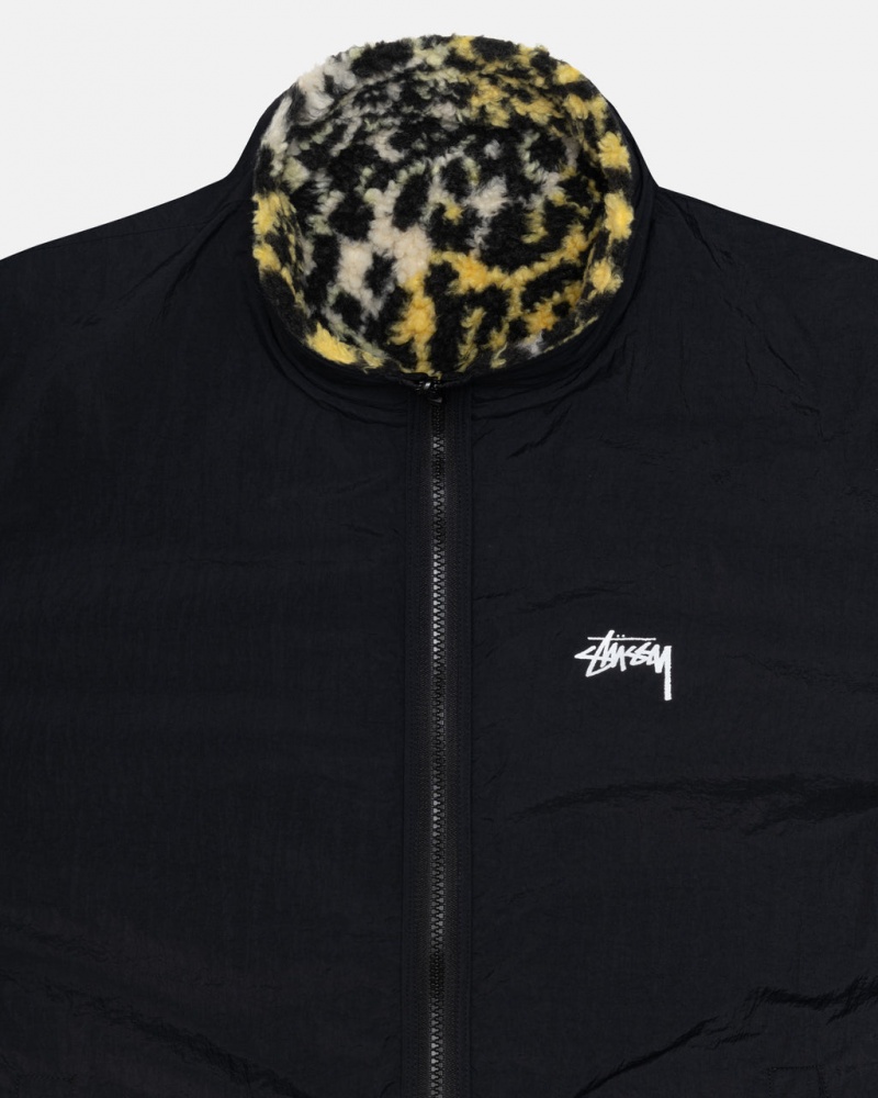 Stussy Sherpa Reversible Jacket - Unisex Jackets Amarelas Leopardo | PPTQX36752