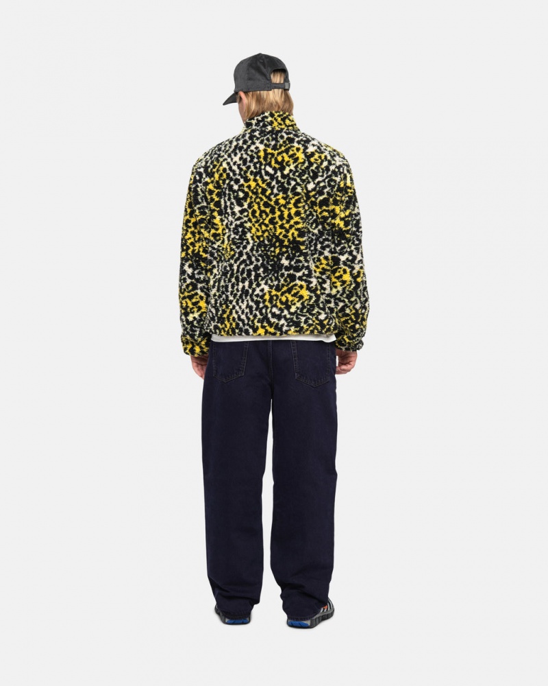 Stussy Sherpa Reversible Jacket - Unisex Jackets Amarelas Leopardo | PPTQX36752