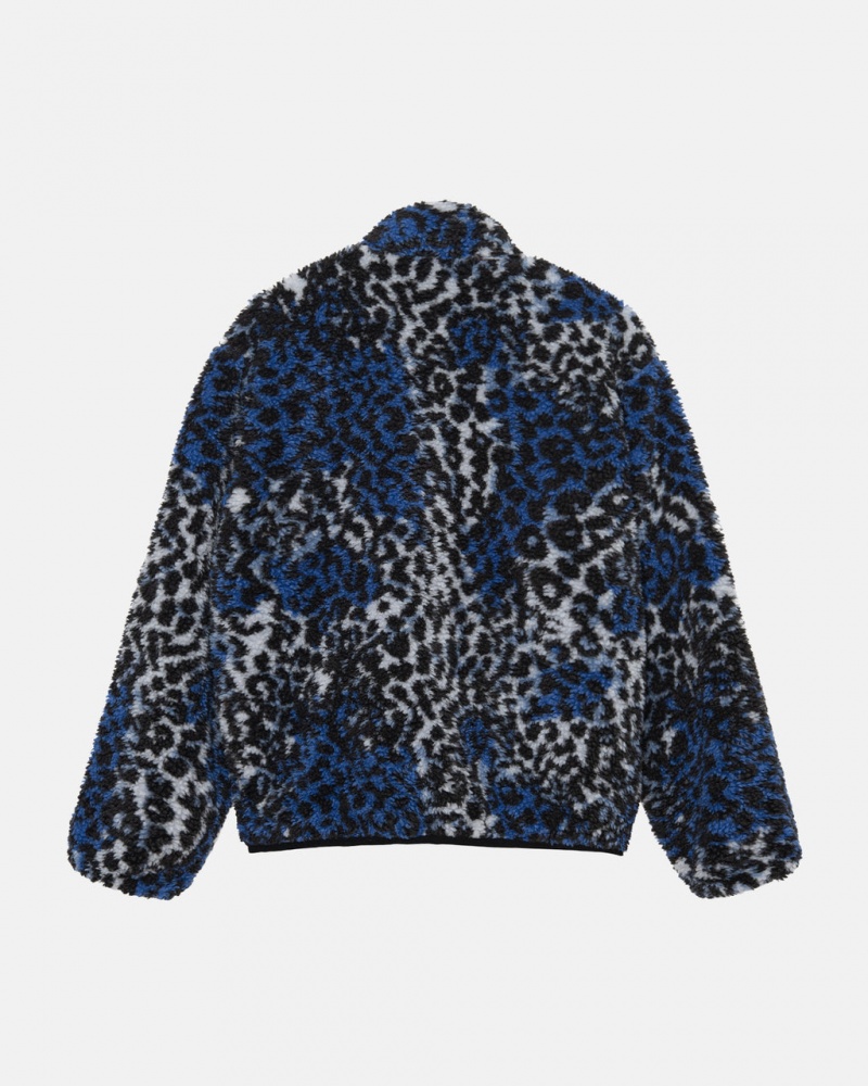 Stussy Sherpa Reversible Jacket - Unisex Jackets Azuis Leopardo | APTWC11734