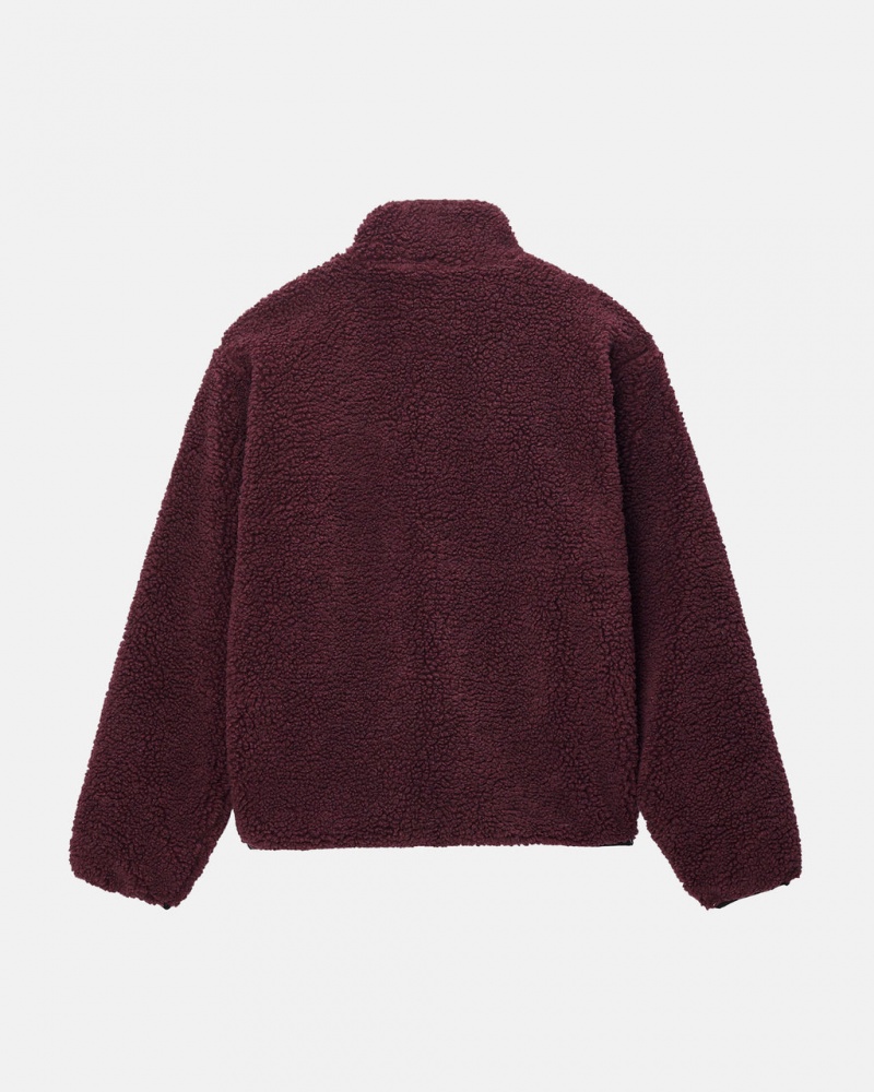 Stussy Sherpa Reversible Jacket - Unisex Jackets Bordeaux | YPTVQ89999