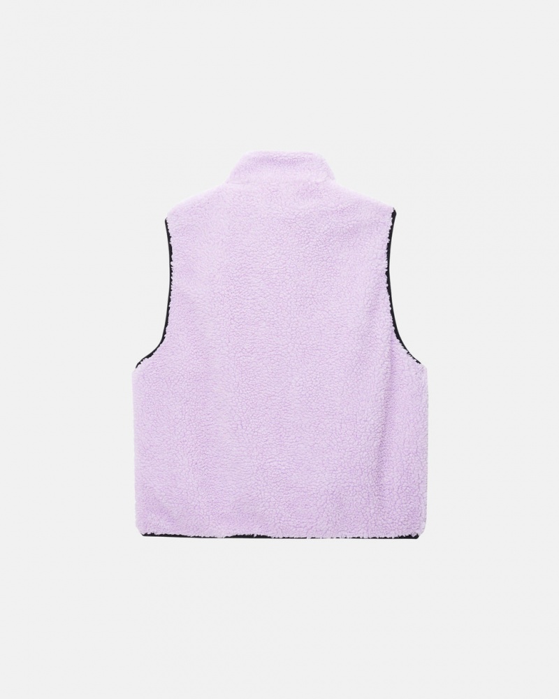 Stussy Sherpa Reversible Vest - Unisex Jackets Lavanda | APTWC68564