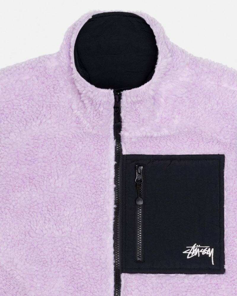 Stussy Sherpa Reversible Vest - Unisex Jackets Lavanda | APTWC68564