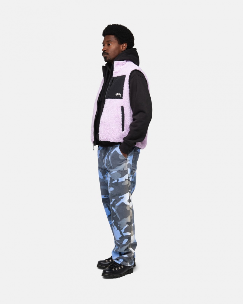 Stussy Sherpa Reversible Vest - Unisex Jackets Lavanda | APTWC68564