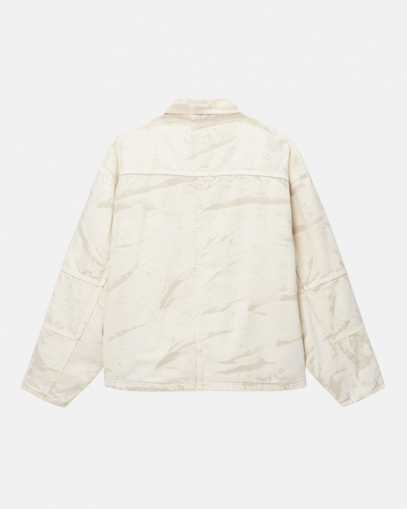 Stussy Shop Jacket Distressed Lona - Unisex Jackets Caqui | DPTKV46757