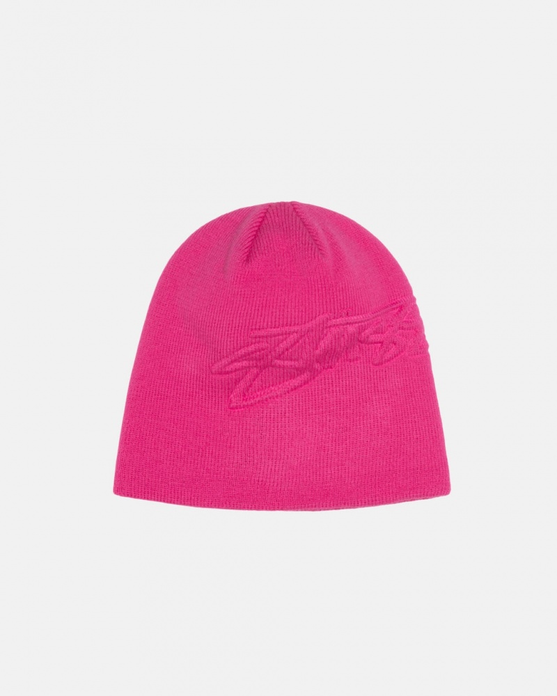 Stussy Skullcap Embossed Smooth Stock - Unisex Rosa | SPTVO32802