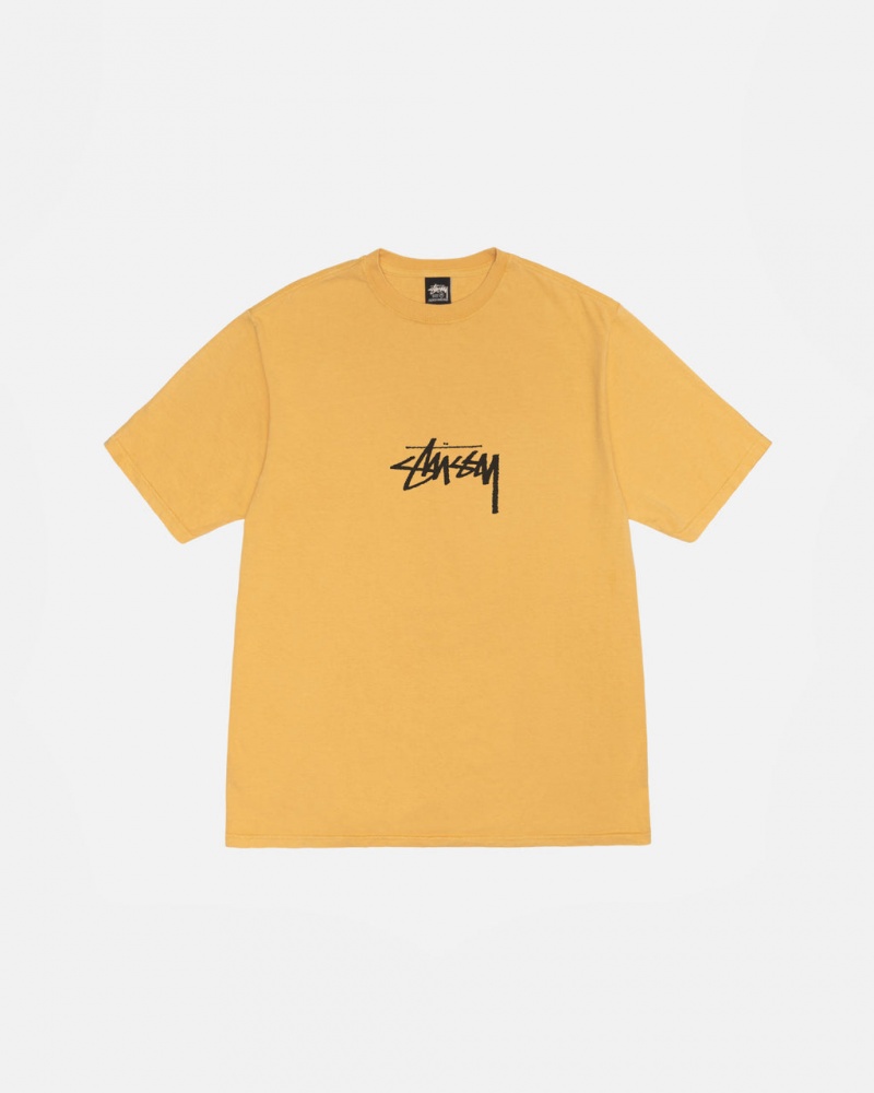 Stussy Small Stock Tee Pigment Dyed - Unisex Shortsleeve Laranja | PTJKU23363