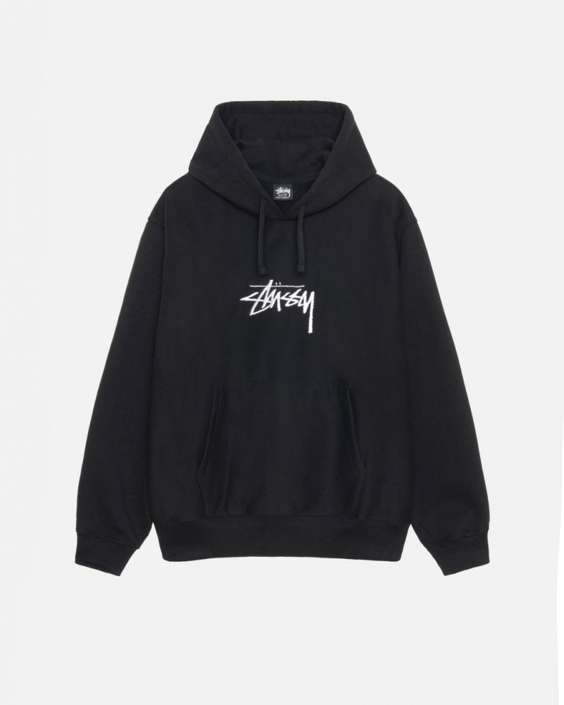 Stussy Stock Logo Applique Hoodie - Unisex Hoodies Pretas | PTDYB46649